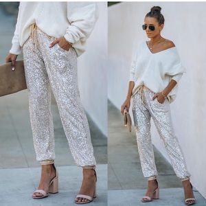 Sequin Joggers NWT